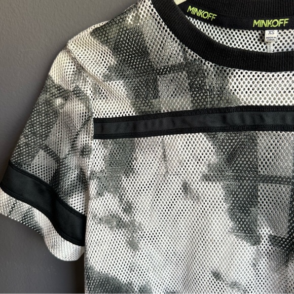 Rebecca mink off tye dye white mesh football crop jersey oversized 4 FR 40 - Picture 2 of 8